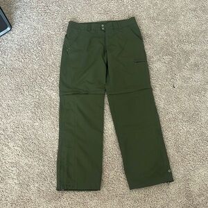 COLUMBIA women’s zip off hiking outdoors pants /shorts dark green size 10 EUC
